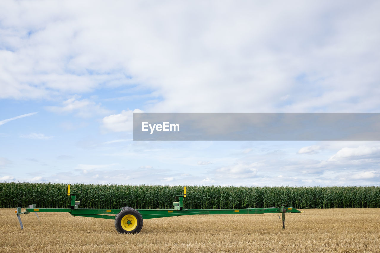 Agricultural field against sky