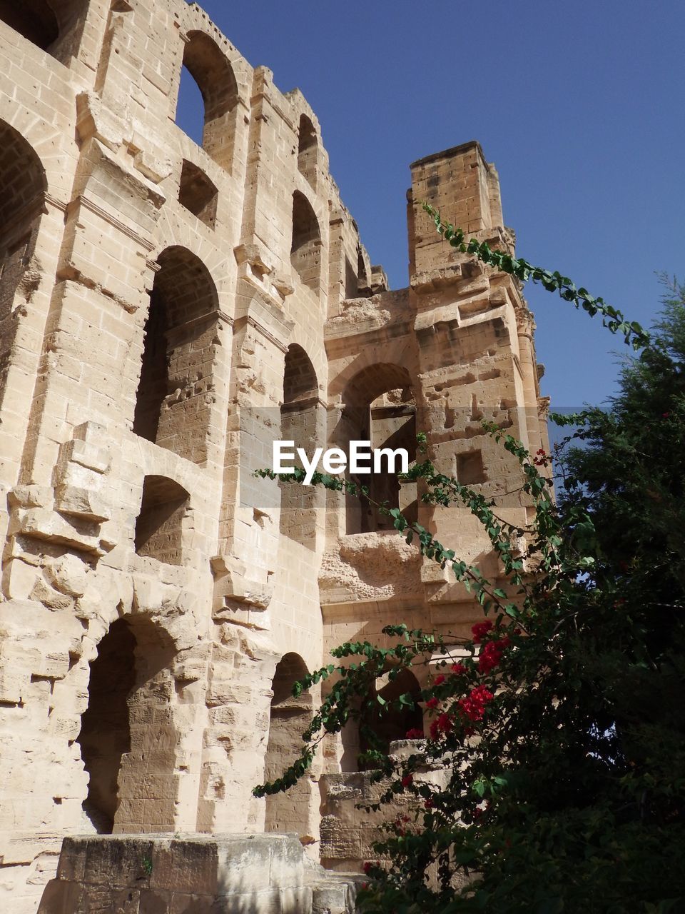 Low angle view of castle against clear sky