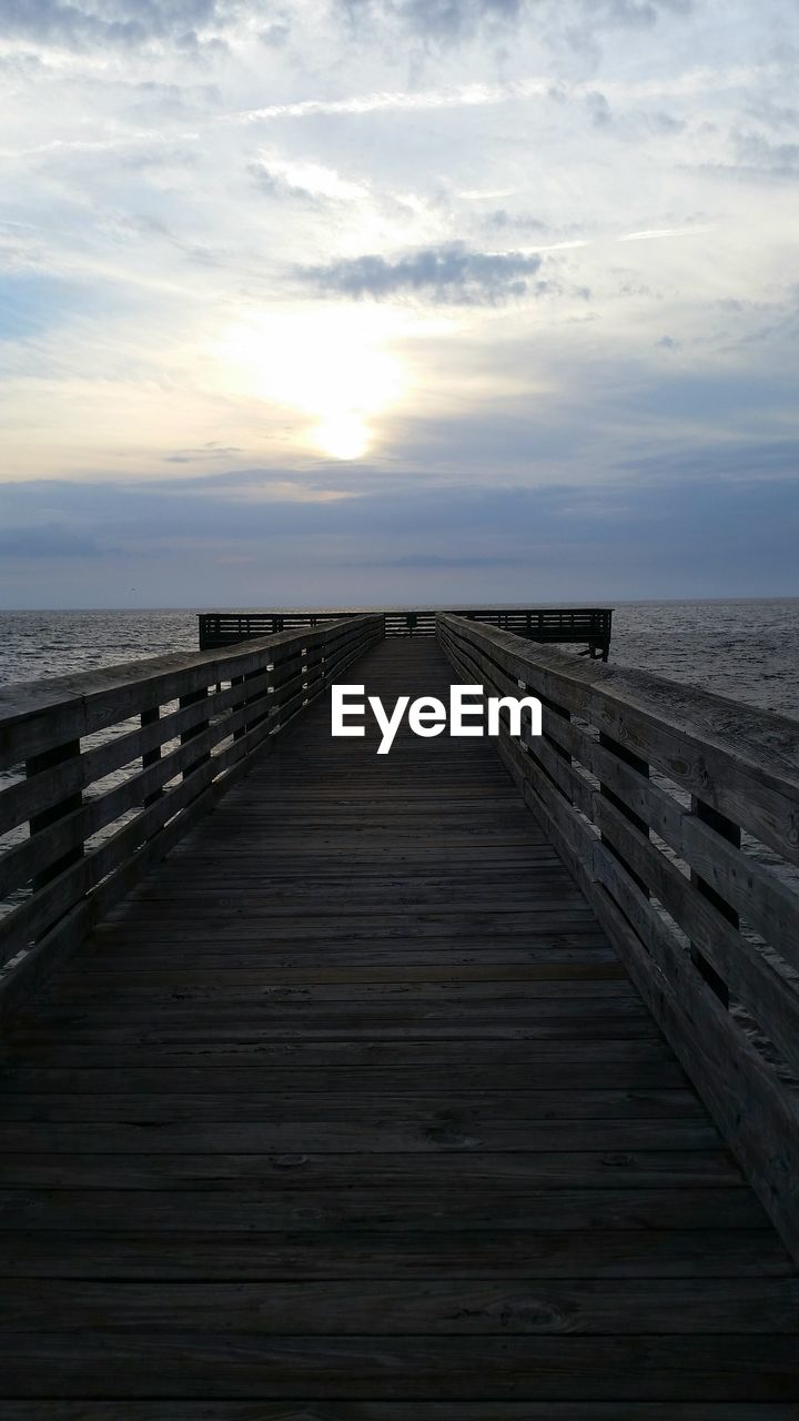 Wooden pier on sea