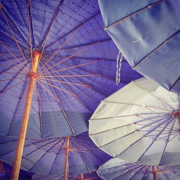 LOW ANGLE VIEW OF UMBRELLAS IN SKY