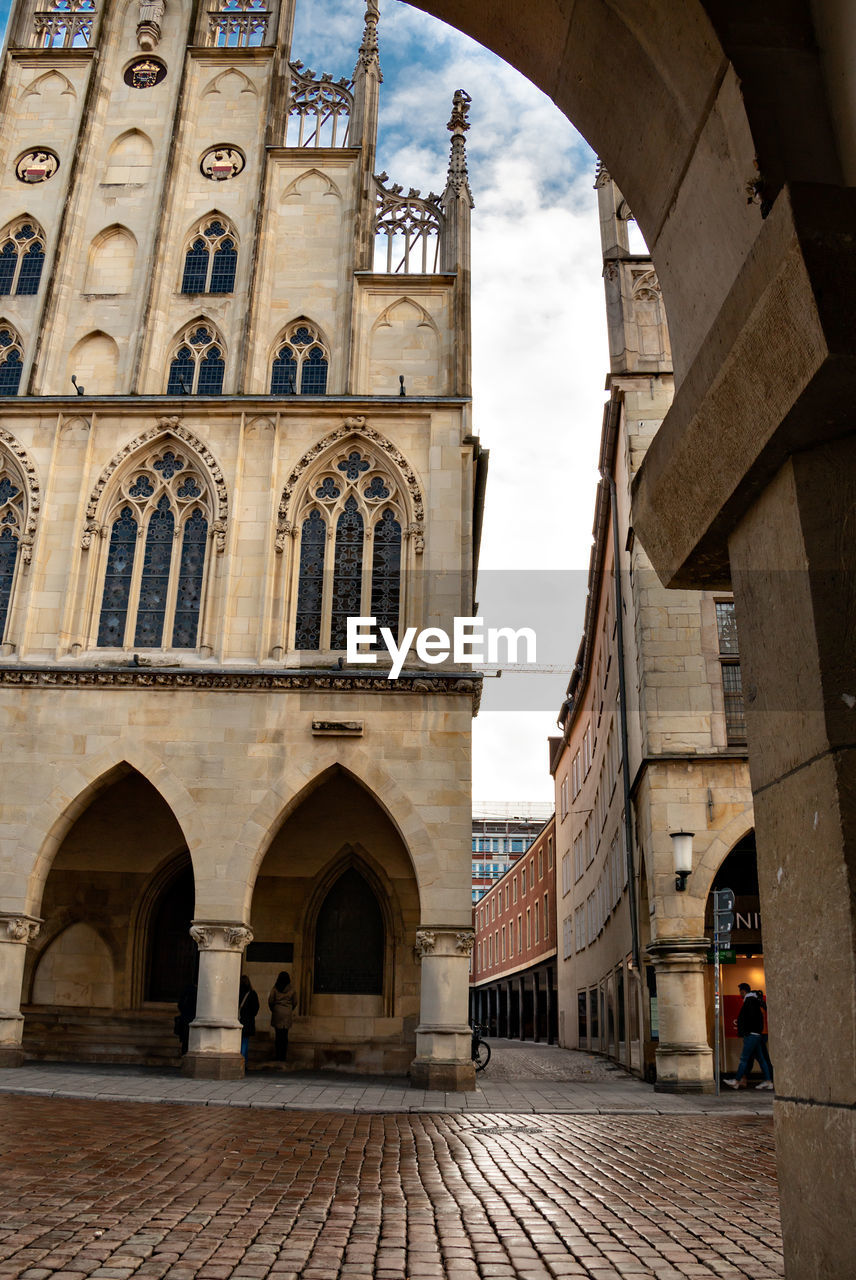 Low angle view of historic buildings against sky