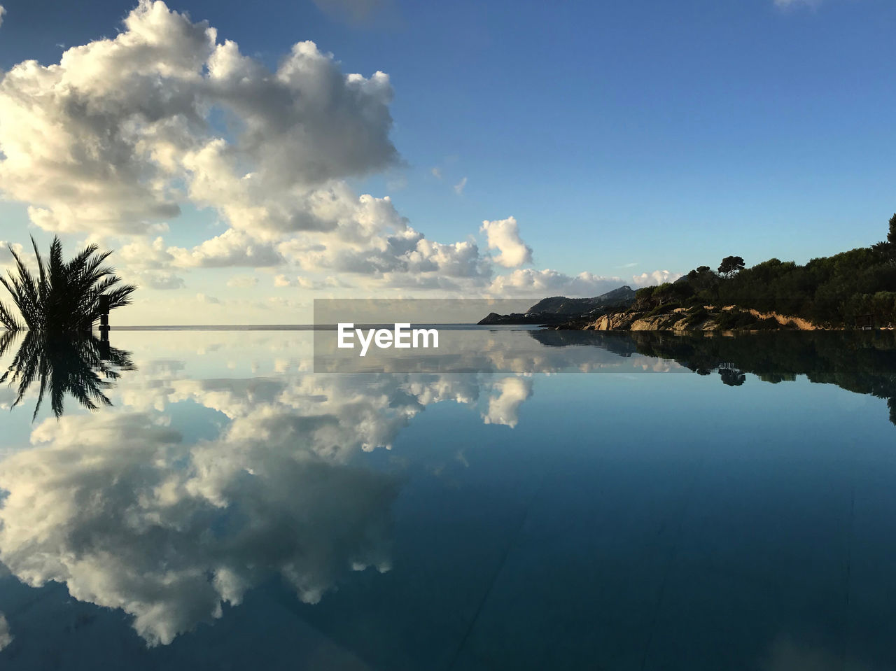 REFLECTION OF CLOUDS IN LAKE