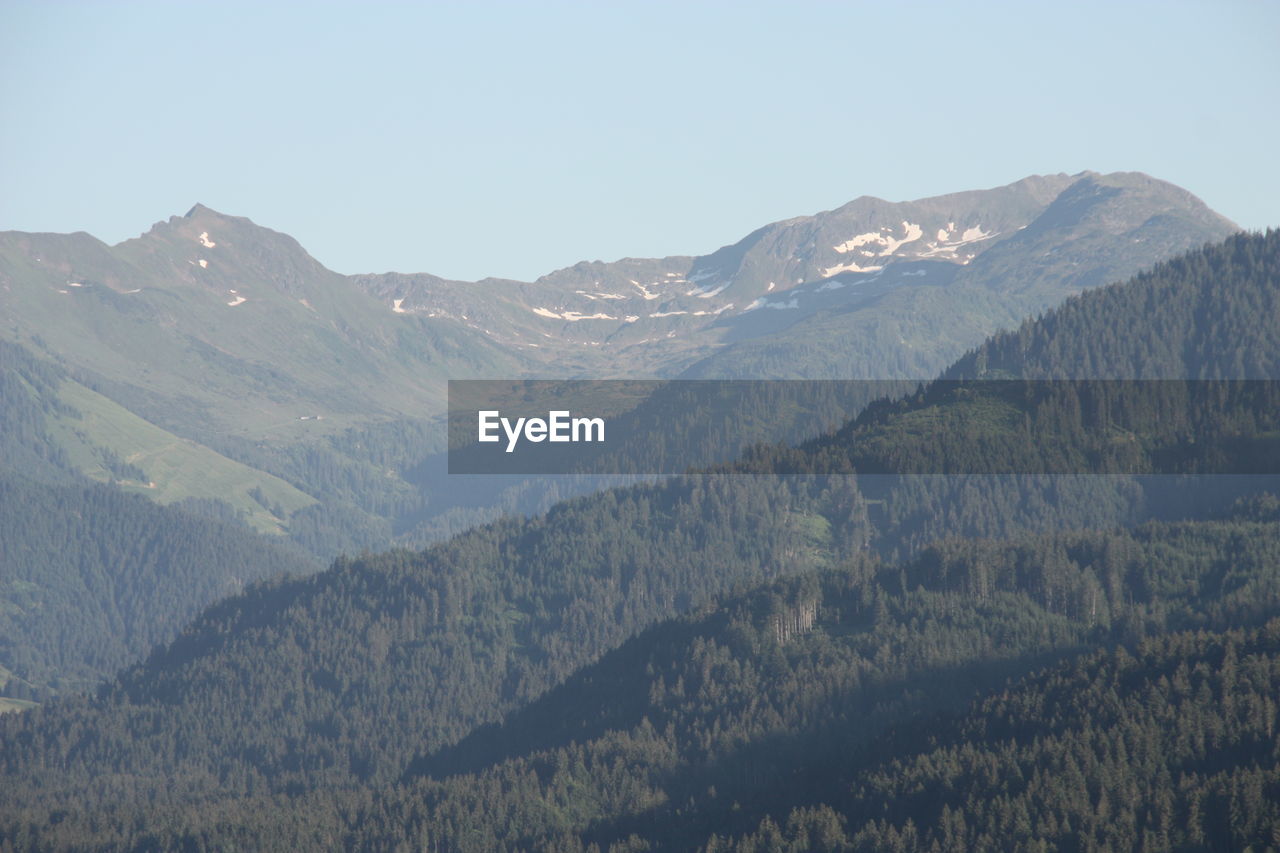 SCENIC VIEW OF MOUNTAIN RANGE AGAINST CLEAR SKY