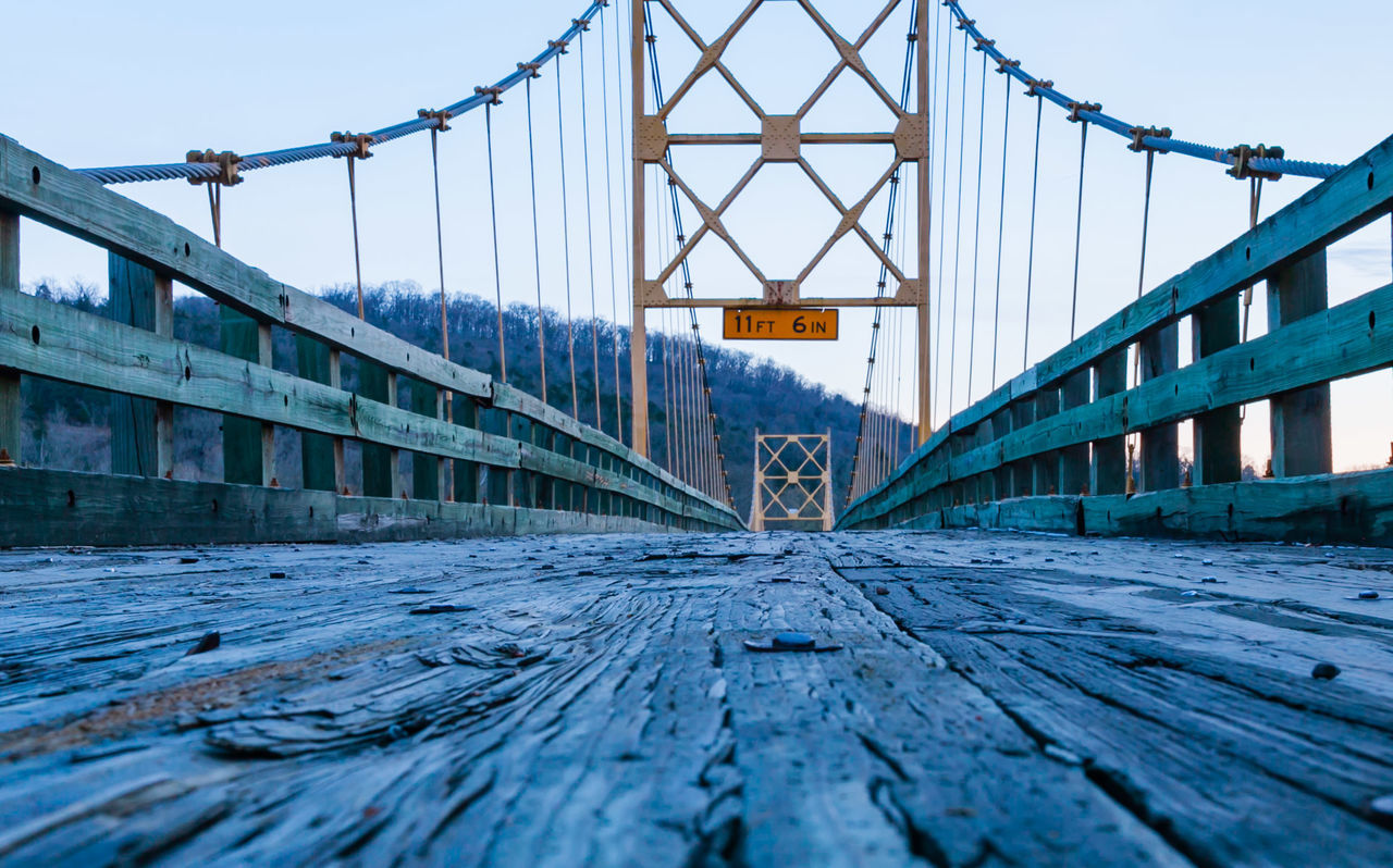 Empty suspension bridge