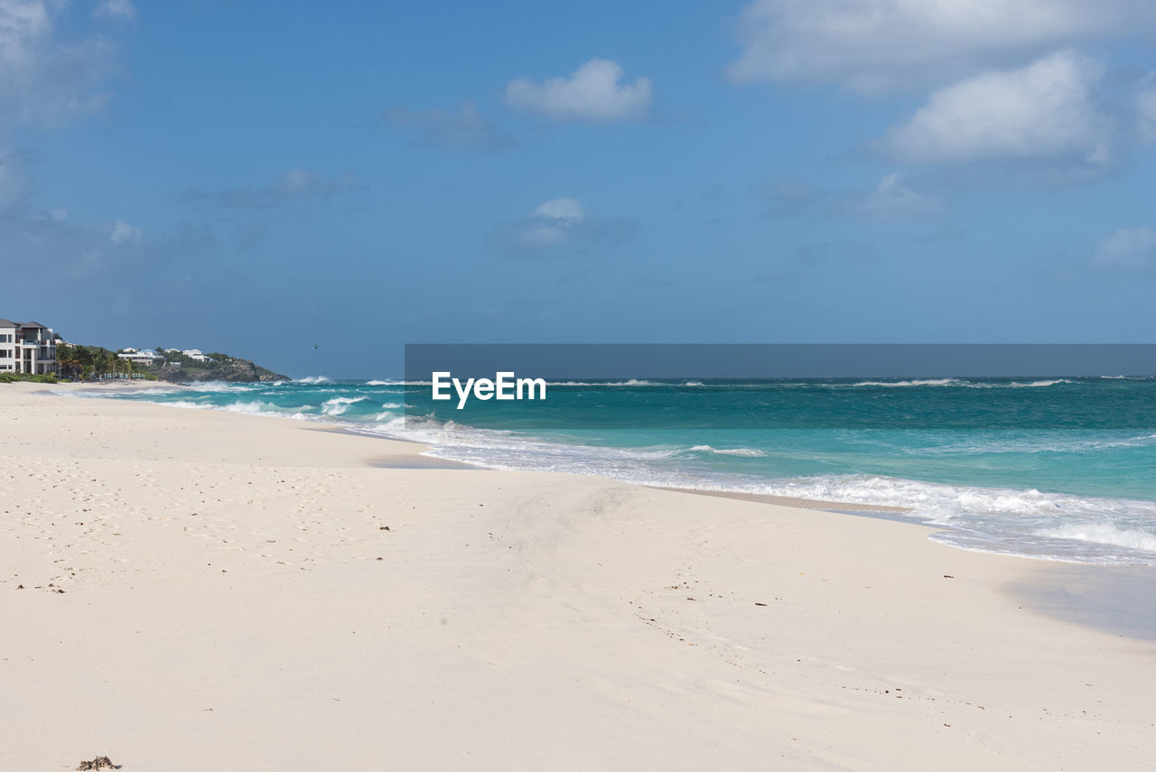 Scenic view of beach against sky