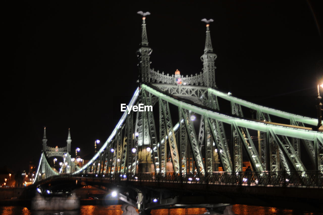 SUSPENSION BRIDGE AT NIGHT