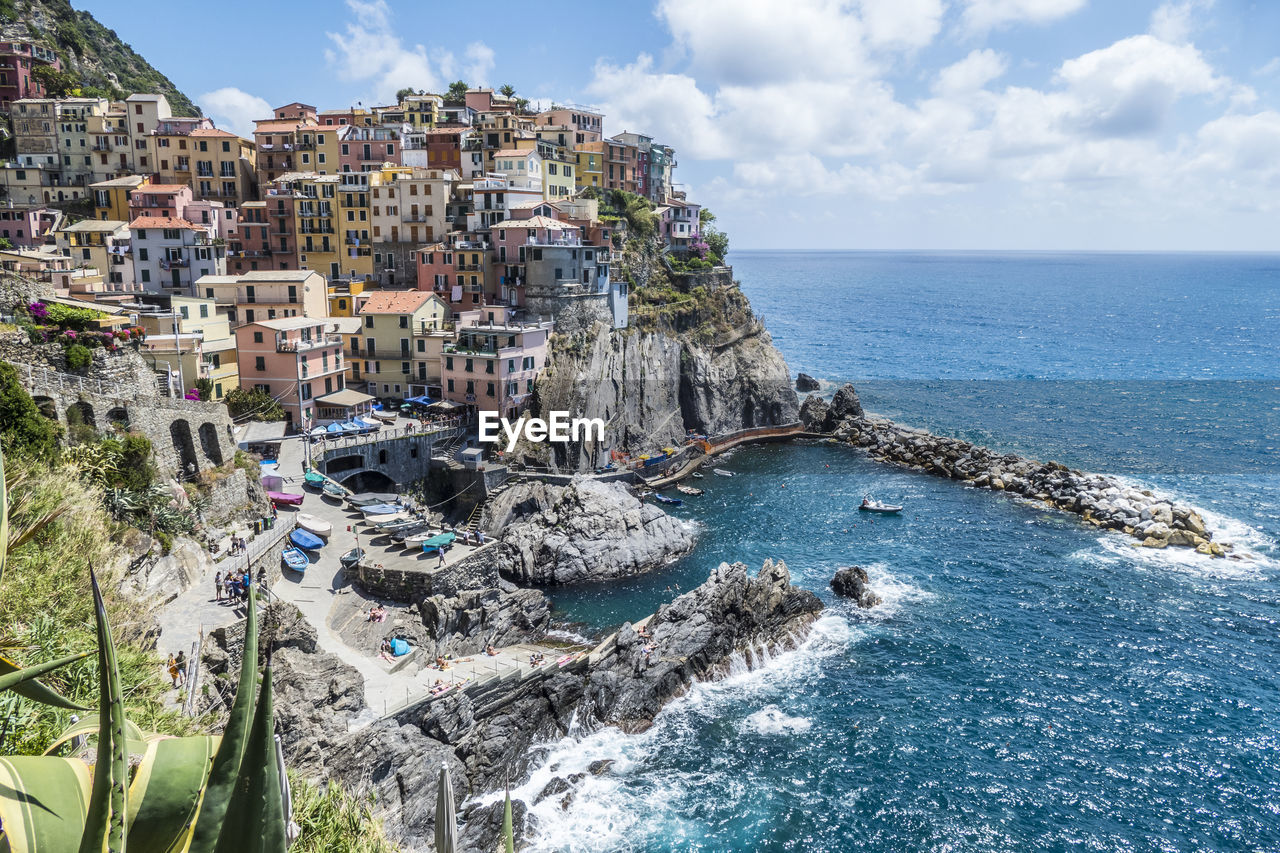 Aerial view of manarola in the cinque terre