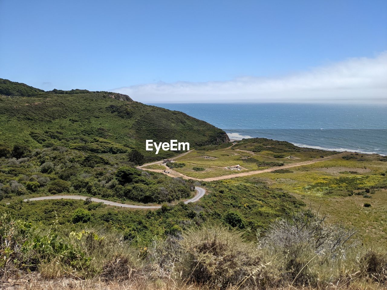 SCENIC VIEW OF SEA BY ROAD AGAINST SKY