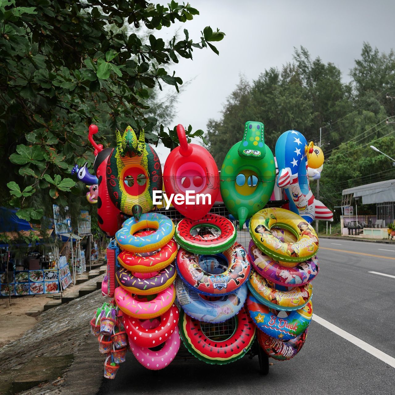 MULTI COLORED TOYS IN PARK