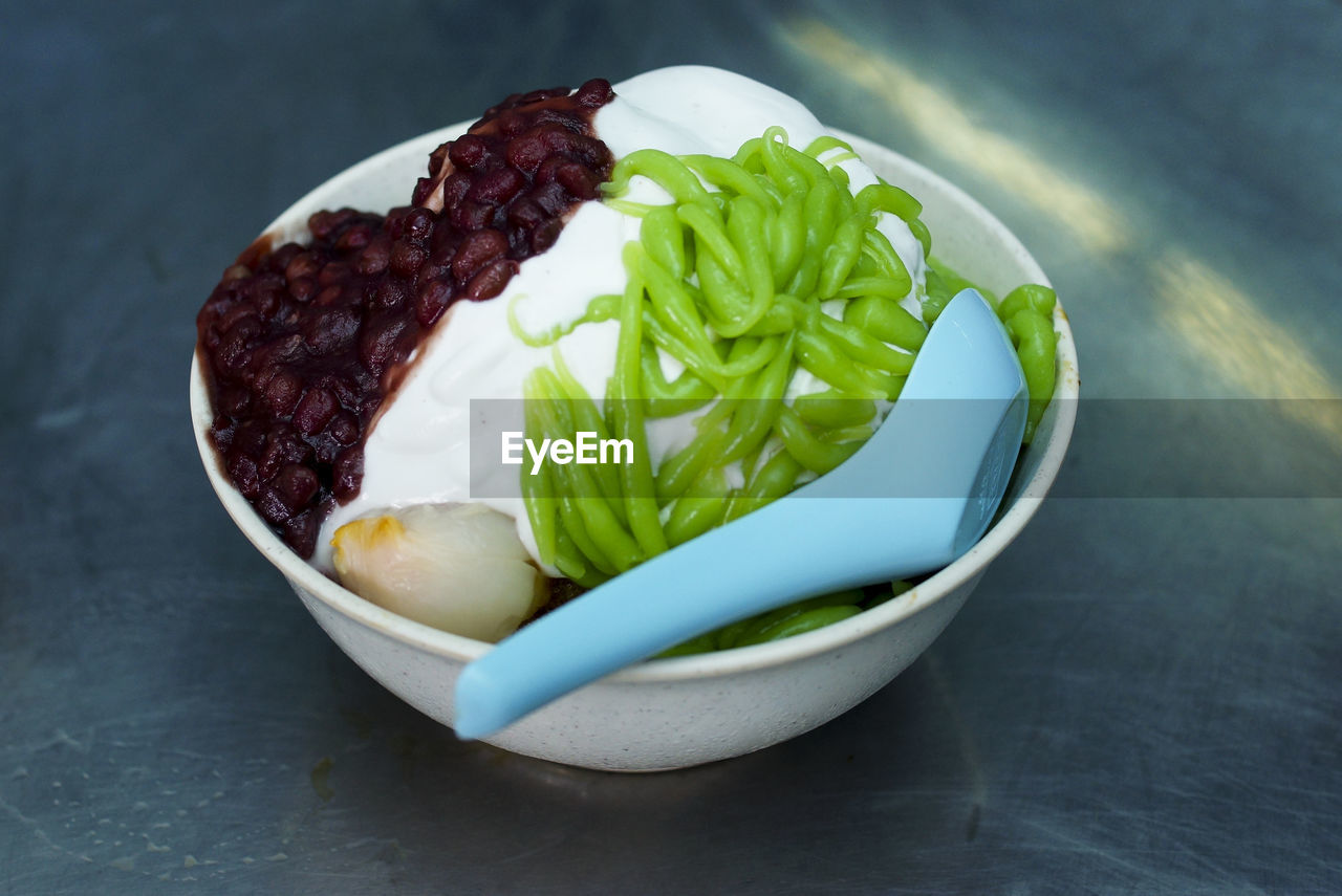 Close-up of food in bowl on table