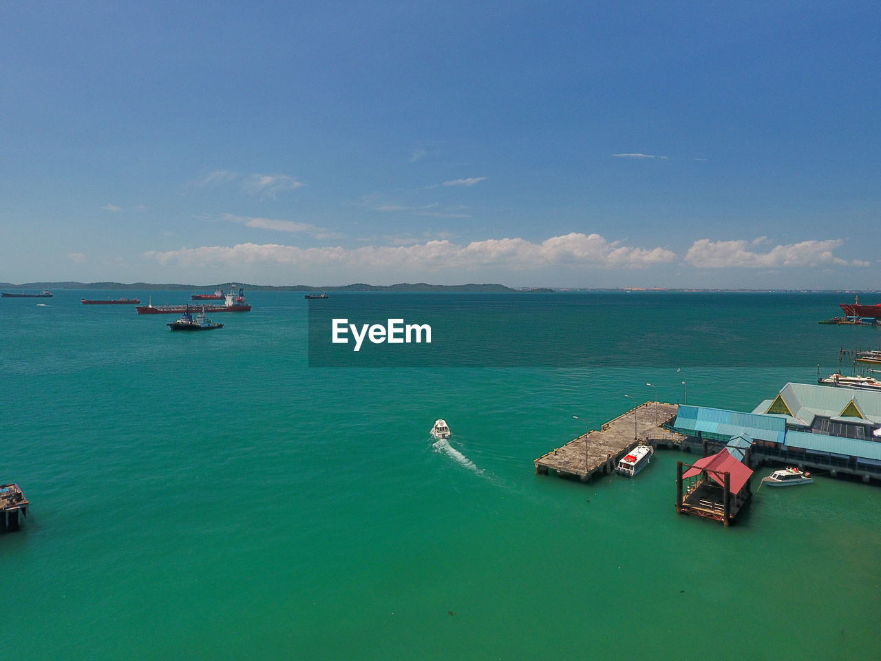 Aerial view of tanjung uban city, bintan island