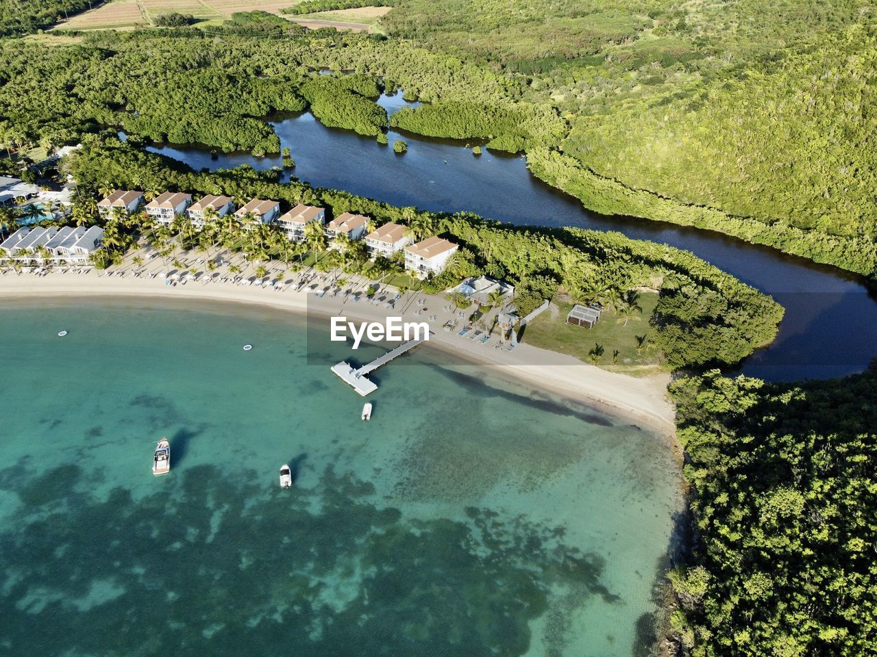 High angle view of beach