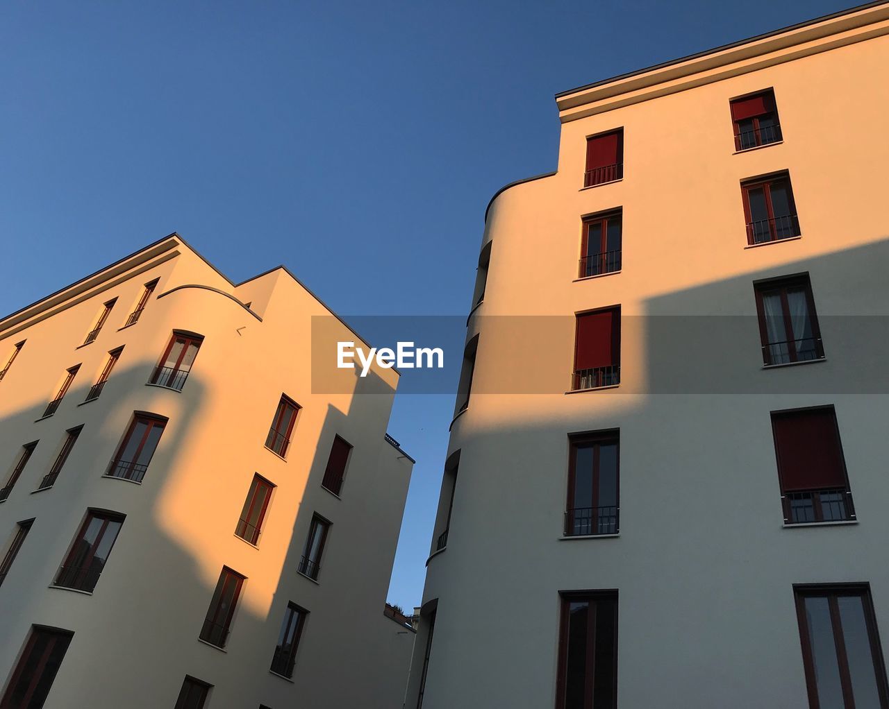 Low angle view of residential building against sky