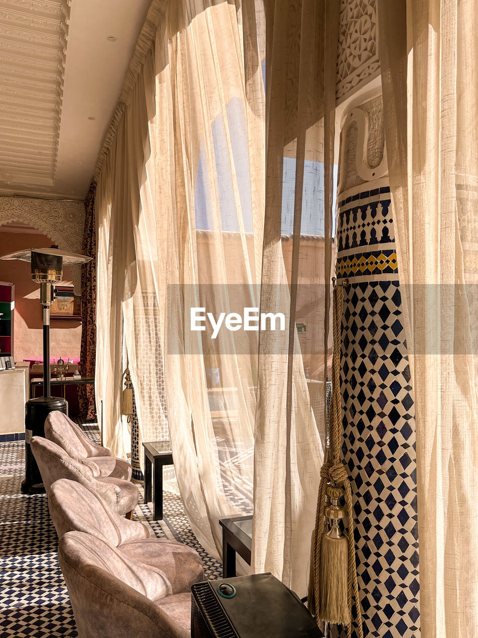 Peaceful morning in a traditional riad in the old medina of fez