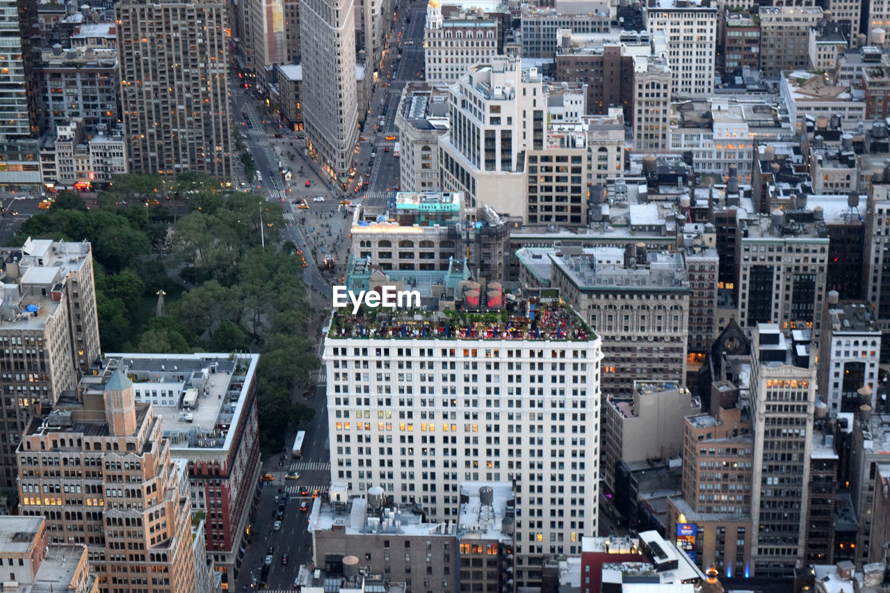 High angle view of manhattan