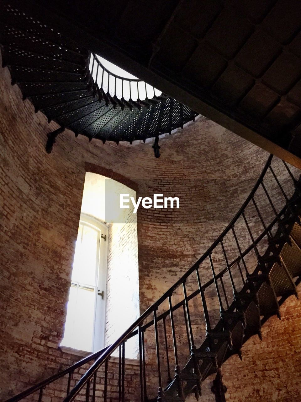 Low angle view of spiral staircase