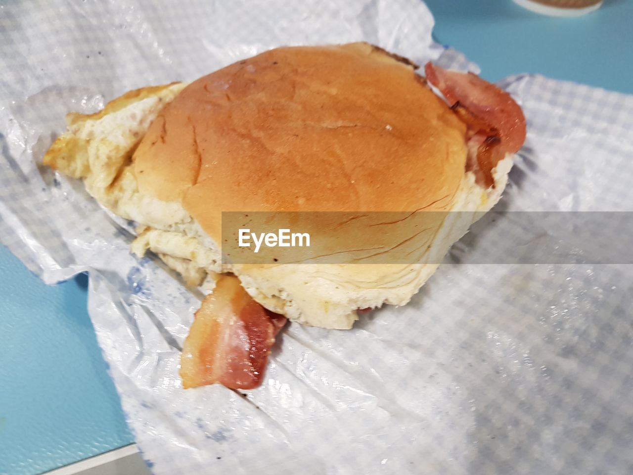 HIGH ANGLE VIEW OF MEAT ON TABLE