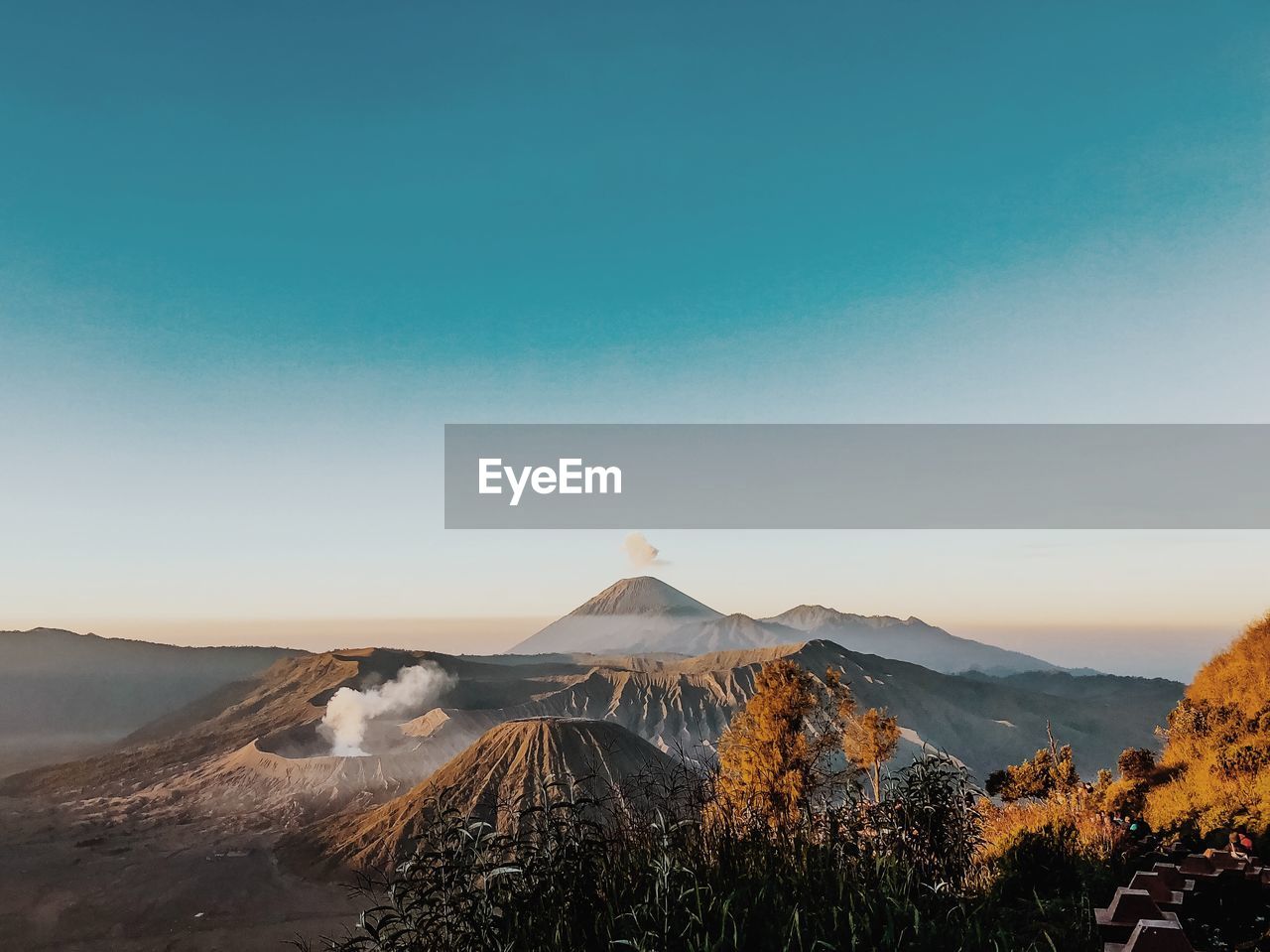 Panoramic view of landscape against clear sky