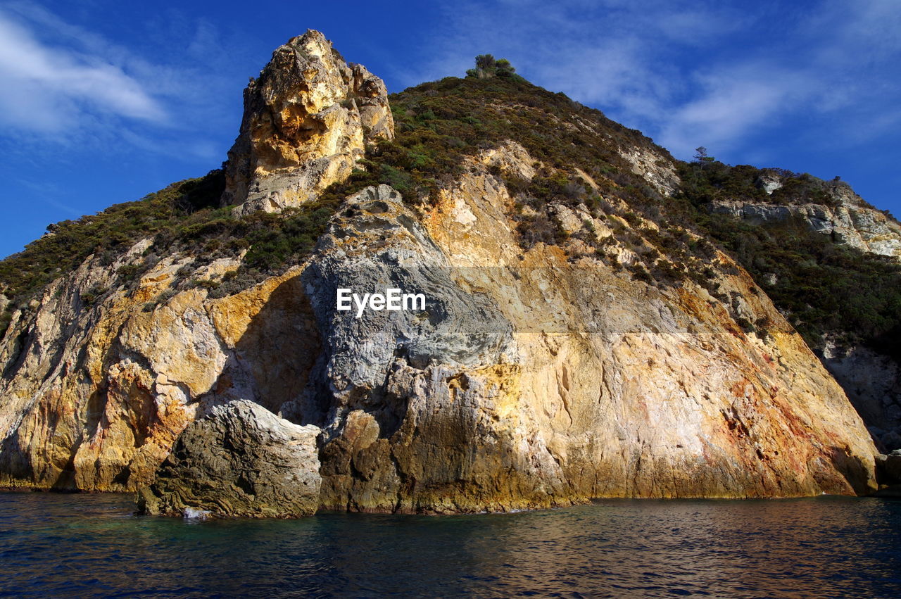 Scenic view of sea and rock formation