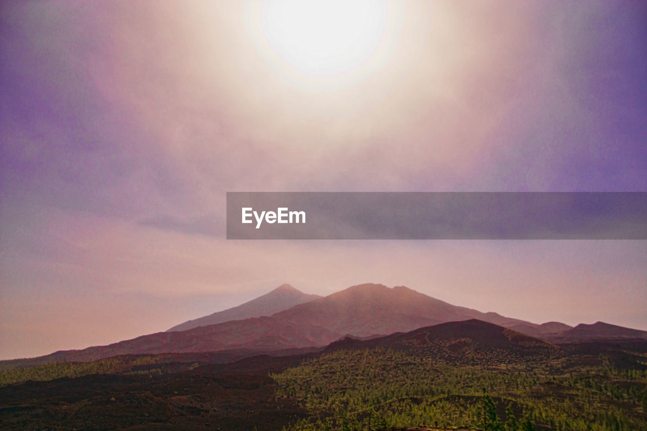 View towards the the peaks of mount teide on tenerife