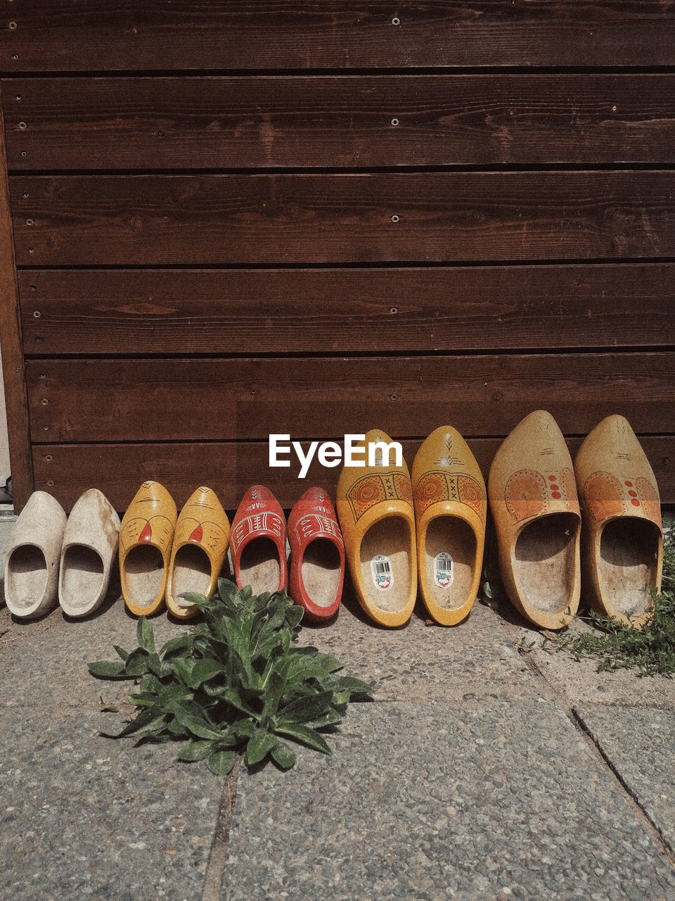 Dutch wooden shoes on floor