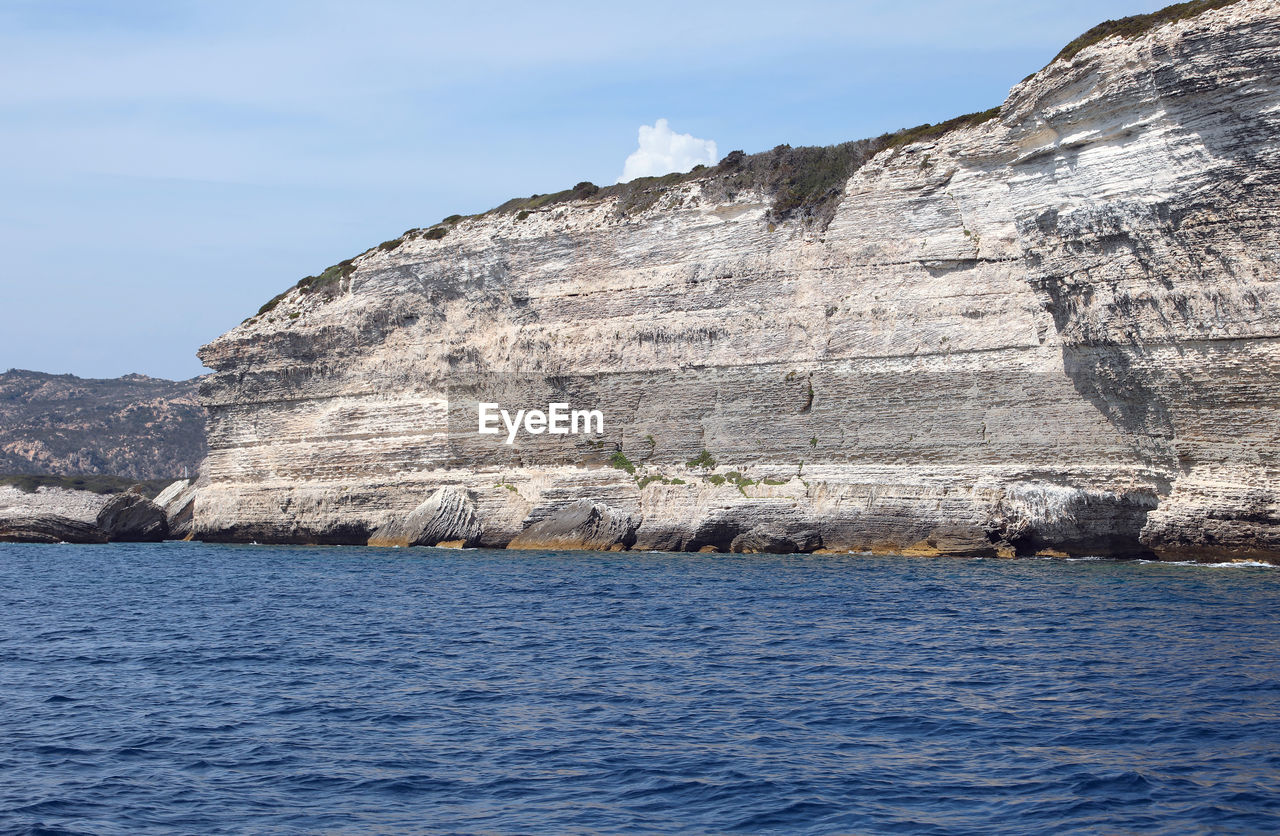 Rocky coast of the french island called corsica on the mediterranean sea