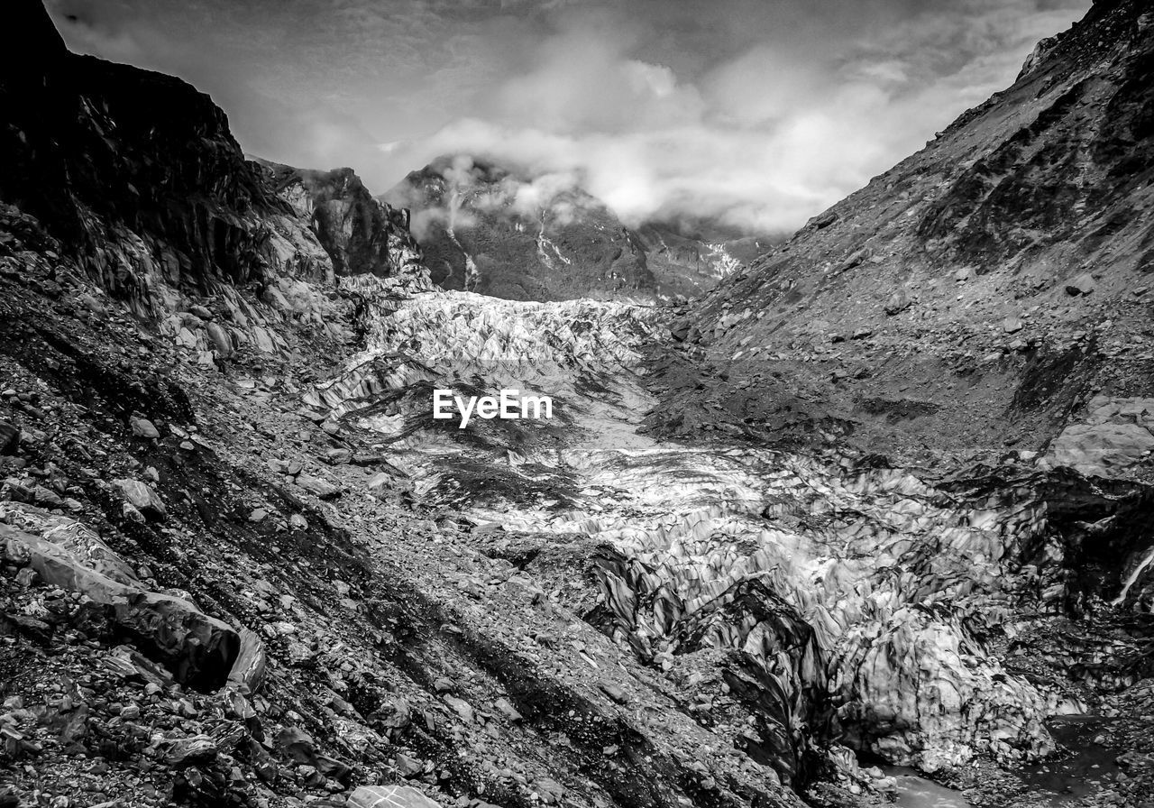 Scenic view of mountains against sky