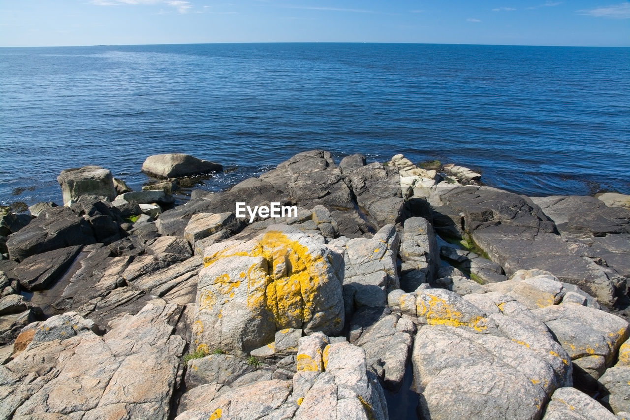 View of rocks on coast