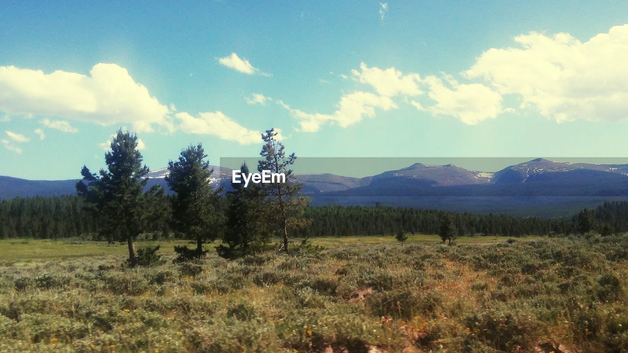 SCENIC VIEW OF MOUNTAINS AGAINST CLOUDY SKY