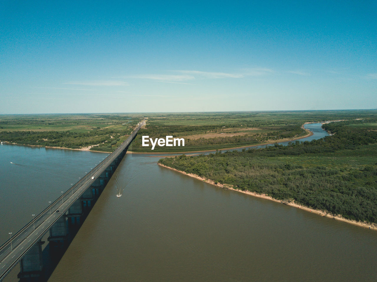 Aerial view of rosario-victoria bridge