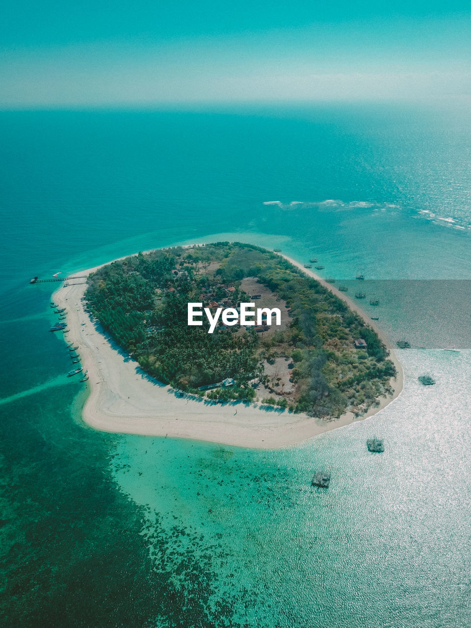 High angle view of island in sea