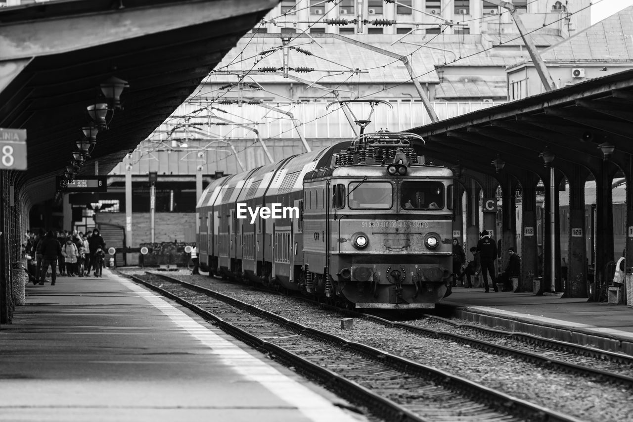 train on railroad station platform