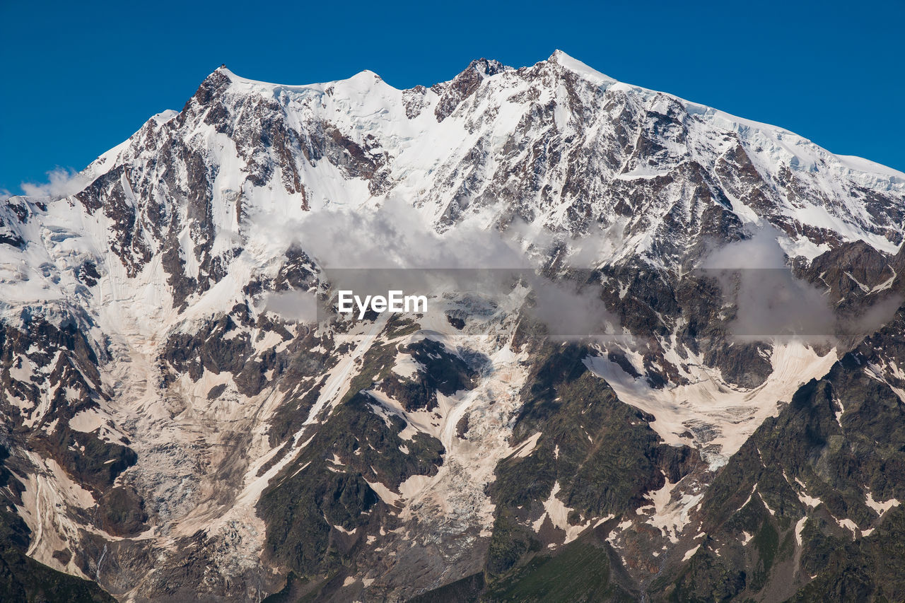 SNOWCAPPED MOUNTAINS AGAINST CLEAR SKY DURING WINTER