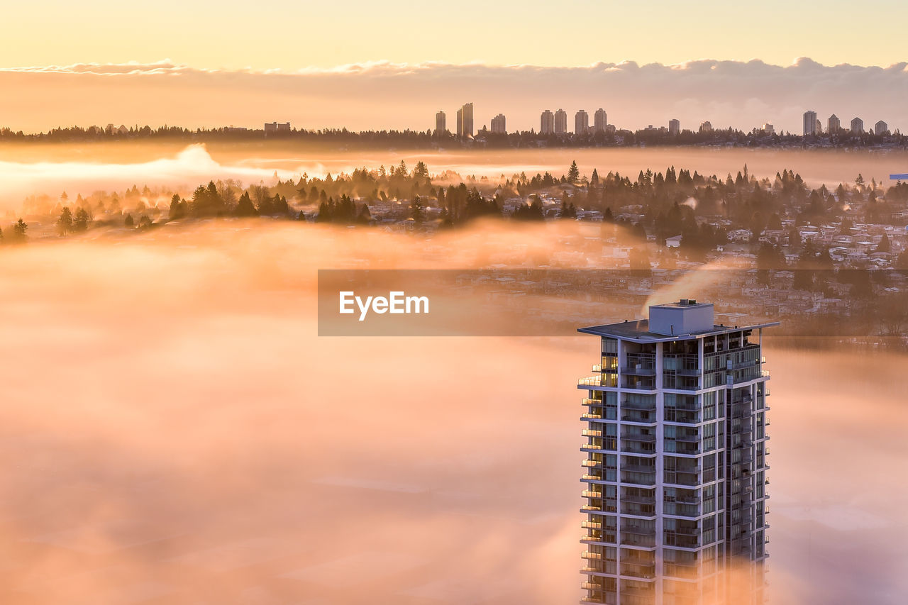 Skyline on top of cloud