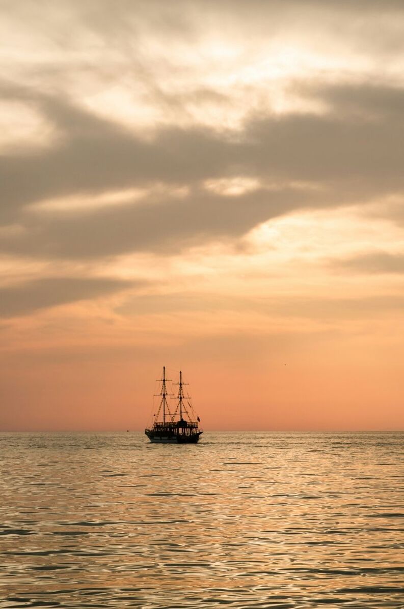 Nautical vessel sailing on sea against sky