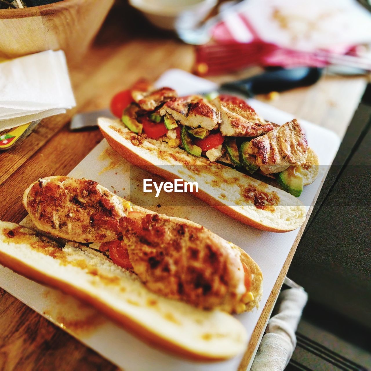 CLOSE-UP OF MEAT ON TABLE