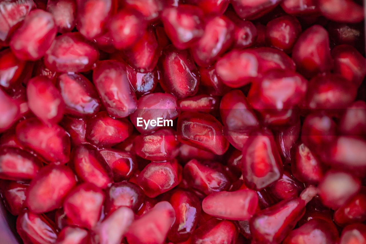 Full frame shot of pomegranate seeds