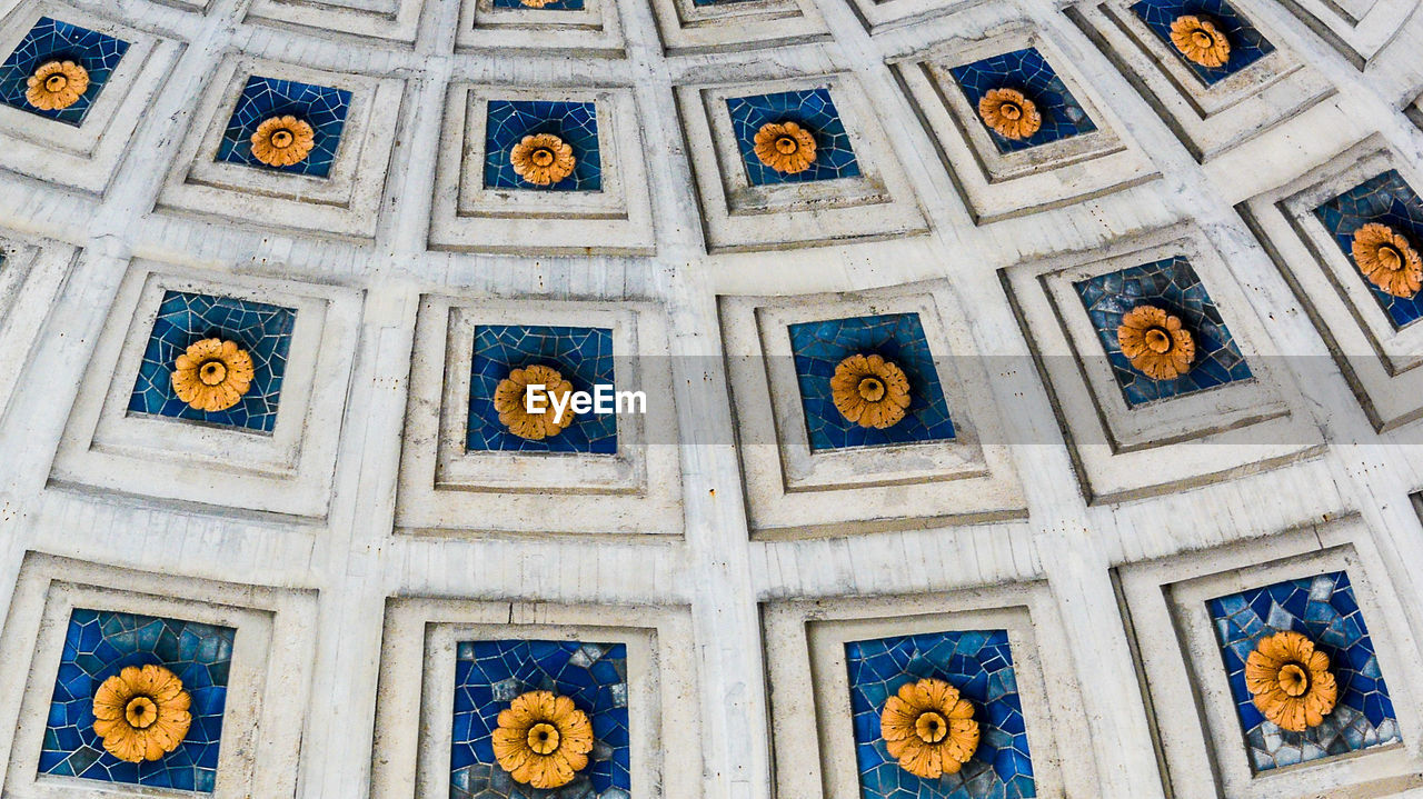 Full frame shot of floral mural art on wall