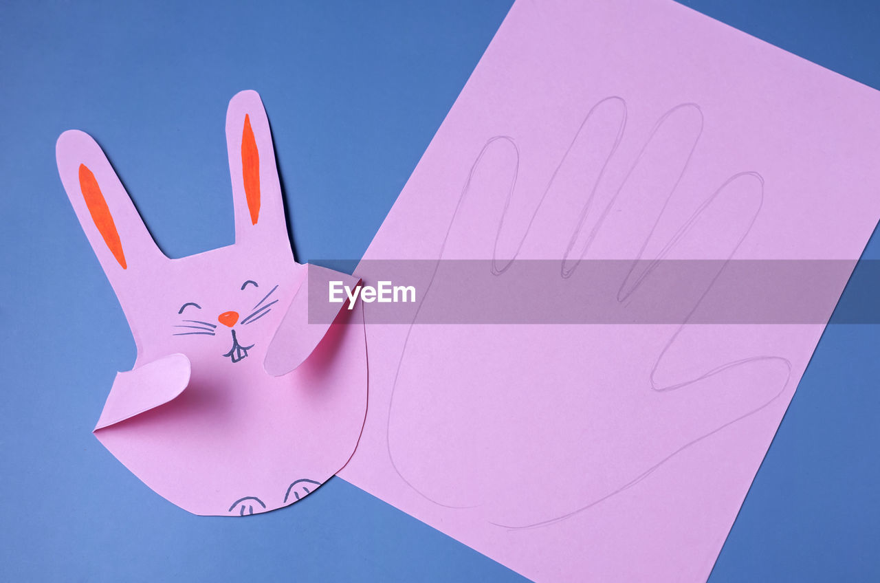 Easter bunnies, paper craft with a child