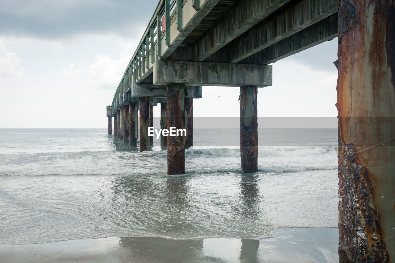 St johns county ocean pier over sea against sky