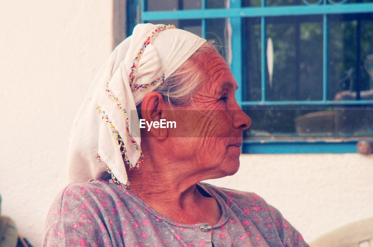 Close-up of woman looking away