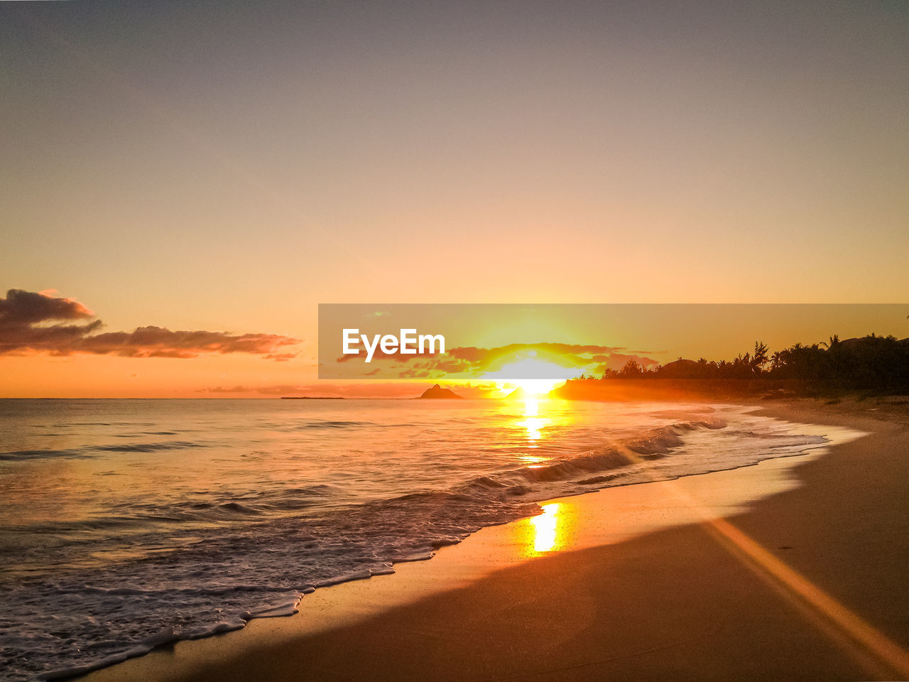 SCENIC VIEW OF BEACH DURING SUNSET