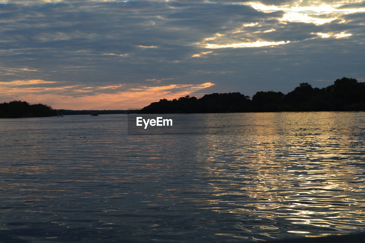 SCENIC VIEW OF LAKE DURING SUNSET