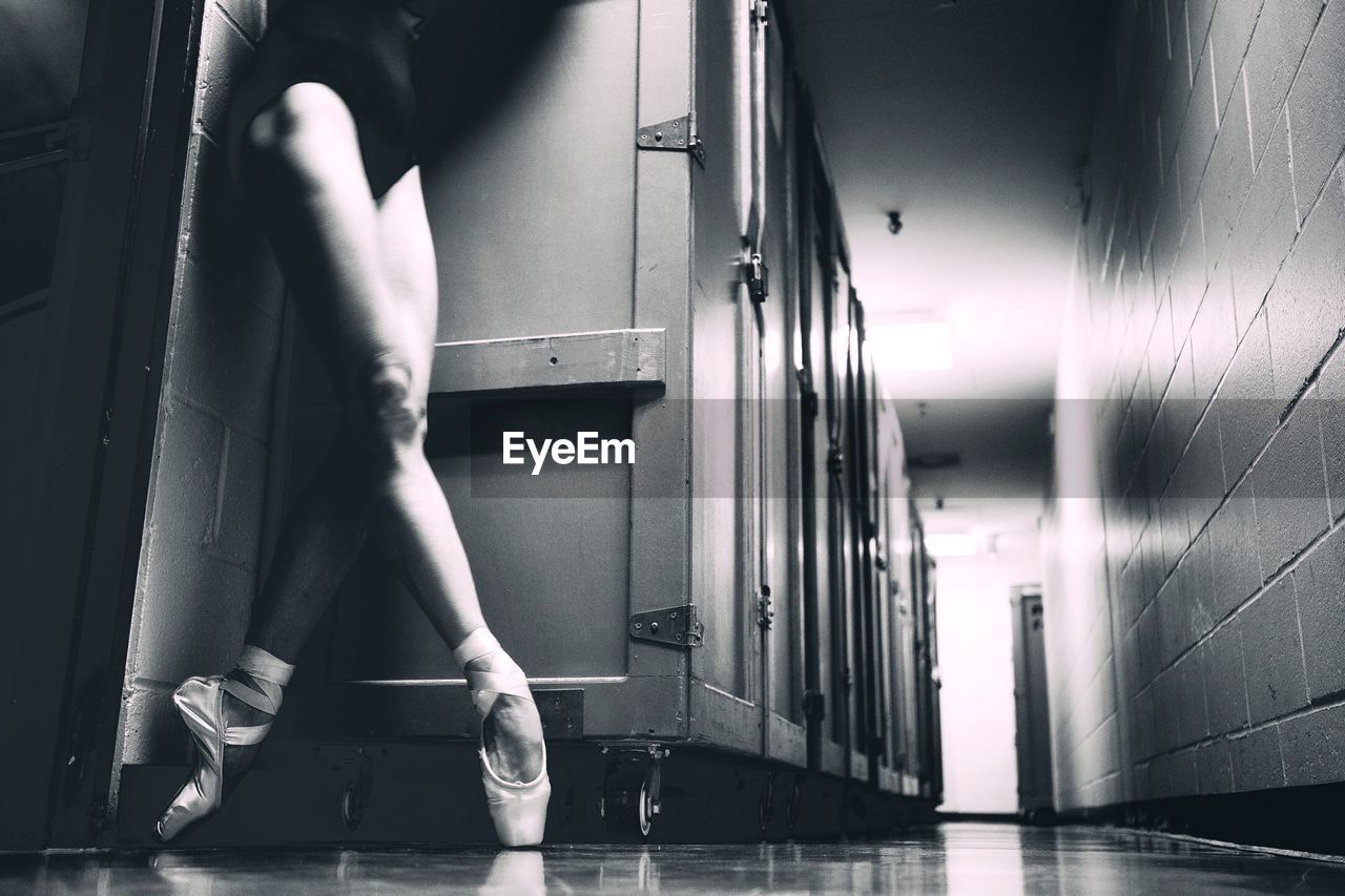 Ballet dancer in locker room