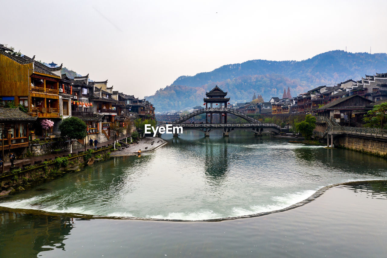 Wide view of beautiful fenghuang ancient town in china