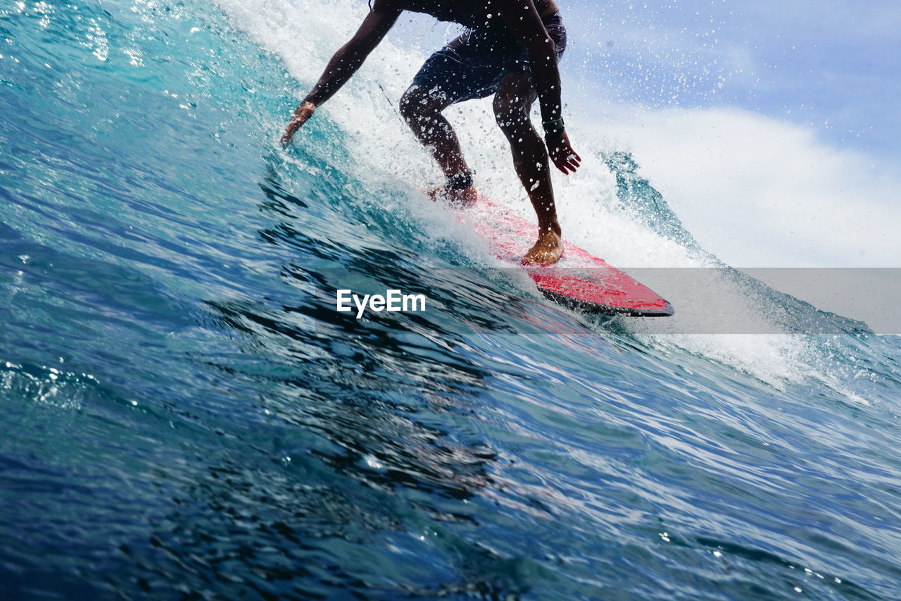 Man surfing in sea