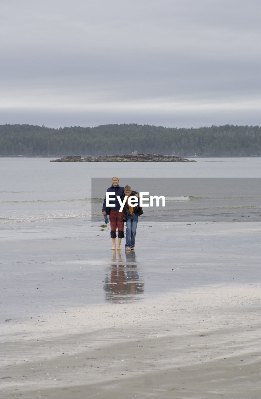 View of man and woman at beach