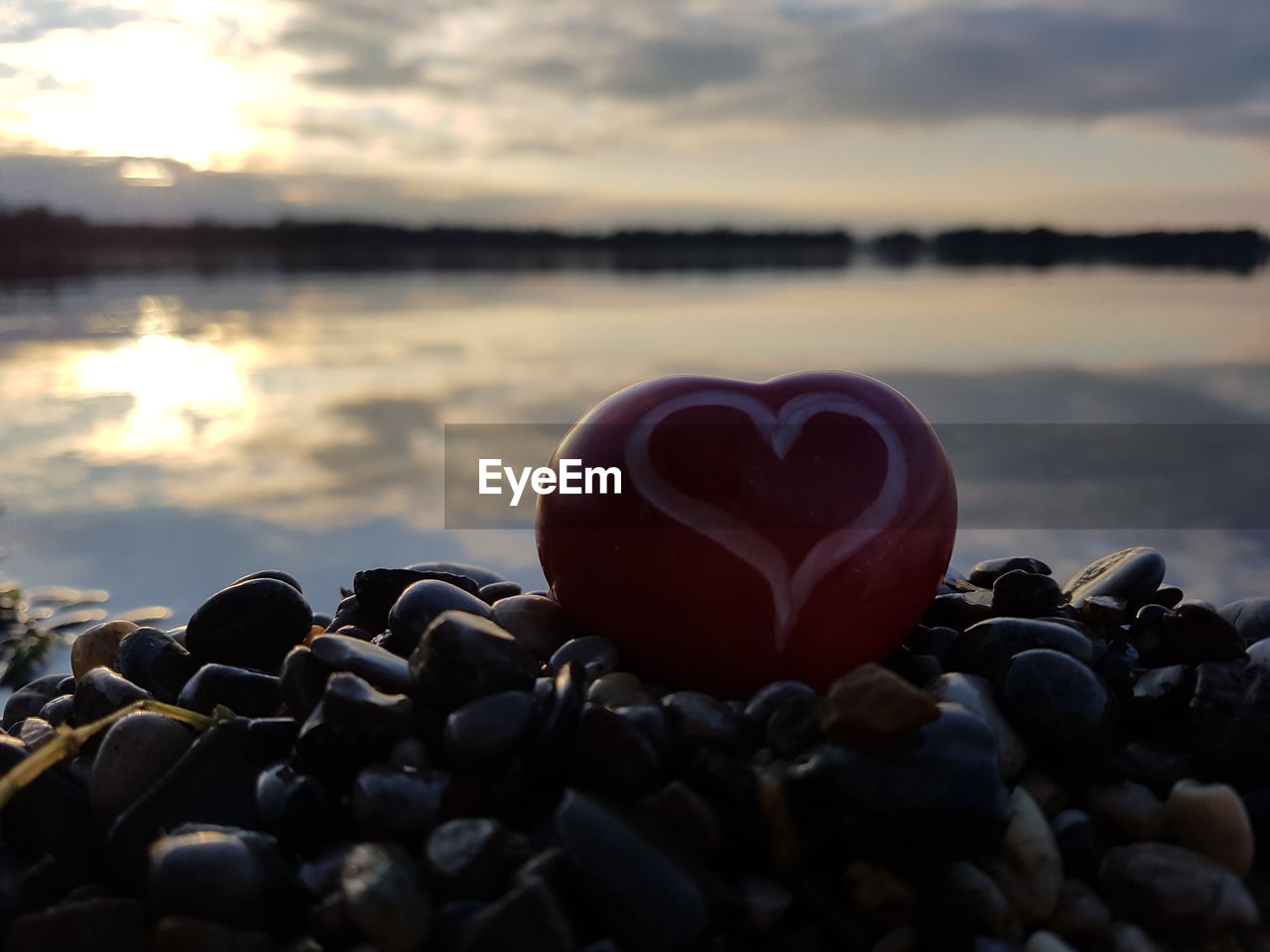 CLOSE-UP OF HEART SHAPE ON ROCKS