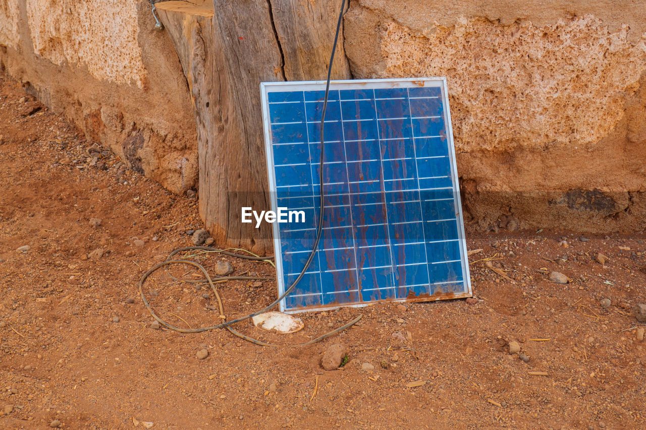 A solar panel outside the house at kalacha town, marsabit, kenya