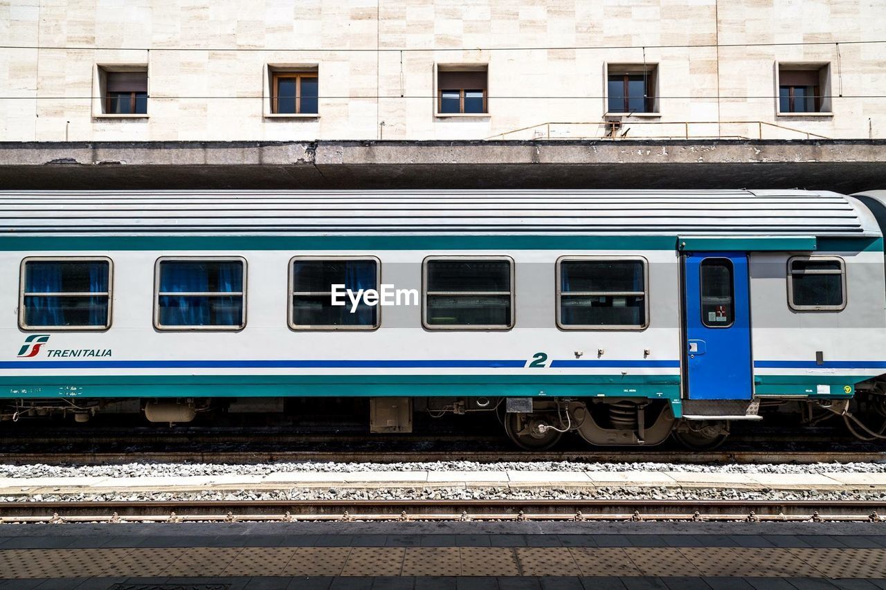 Train on railroad station platform